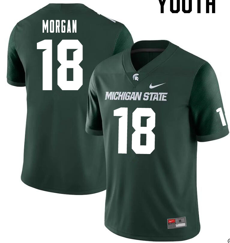 Youth #18 Tre'Von Morgan Michigan State Spartans College Football Jerseys Sale-Green